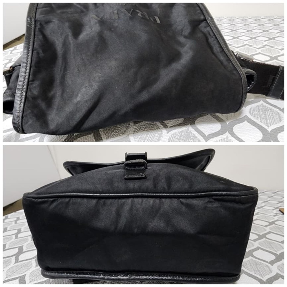 Authentic Prada Tessuto Crossbody Buckle Messenger Bag Black - Picture 7 of 15
